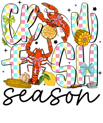 Crawfish Checkered Print T-Shirt